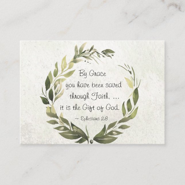 Ephesians 2:8 By Grace you have been saved Business Card (Front)