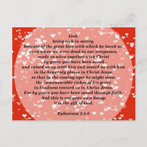 Ephesians 2 Saved by Grace Postcard
