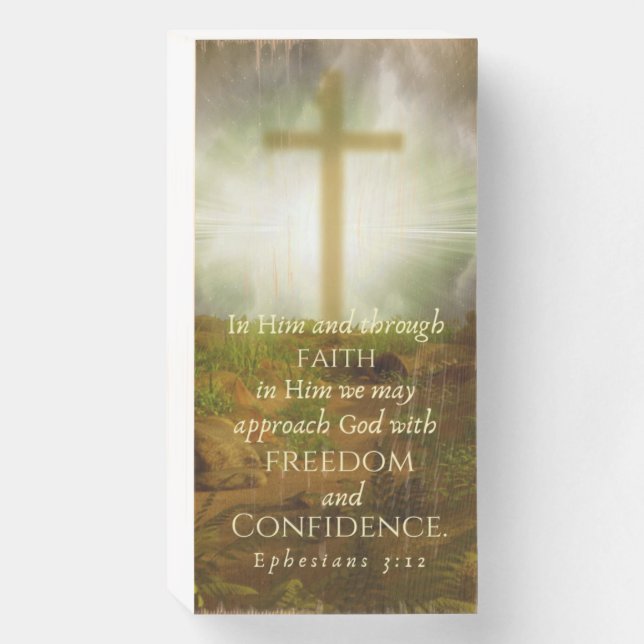 Ephesians 3:12 Faith, Freedom, Confidence plaque (Front Vertical)