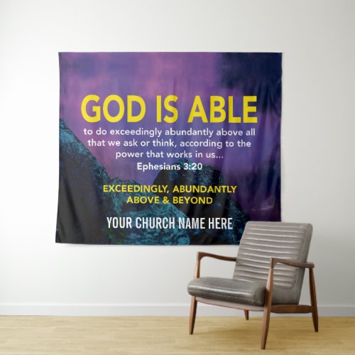 Ephesians 320 GOD IS ABLE Church Tapestry