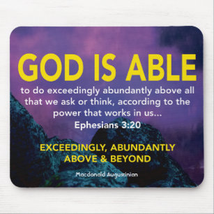 Ephesians 3:20 GOD IS ABLE Exceedingly Scripture Mouse Pad