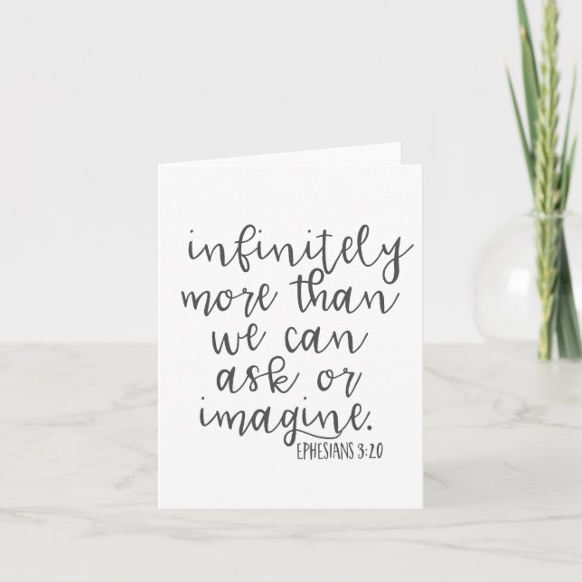 Ephesians 3:20 Infinitely More Bible Scripture Art Thank You Card (Front)