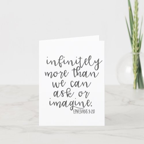 Ephesians 320 Infinitely More Bible Scripture Art Thank You Card