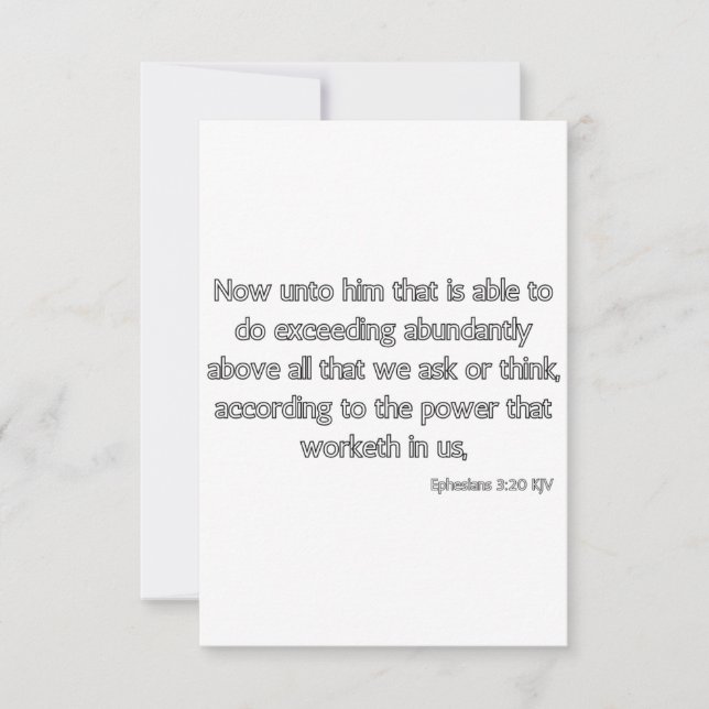Ephesians 3:20 KJV Bible Verse Flat Greeting Card (Front)