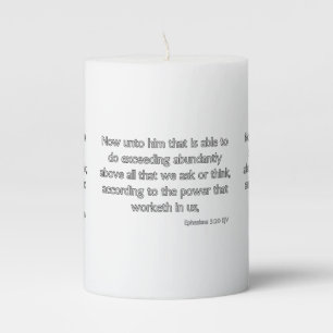 Ephesians 3:20 KJV Bible Verse Pillar Candle