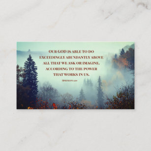 Ephesians 3:20 Our GOD is Able... Fall Forest  Business Card