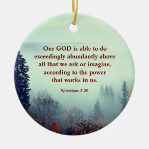 Ephesians 3:20 Our GOD is Able... Fall Forest Ceramic Ornament