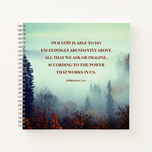 Ephesians 320 Our GOD is Able Fall Forest  Notebook