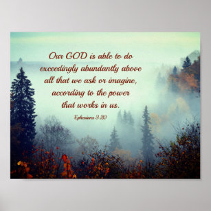 Ephesians 3:20 Our GOD is Able... Fall Forest Poster