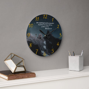 Ephesians 4:2 Christian Faith prayer Large Clock