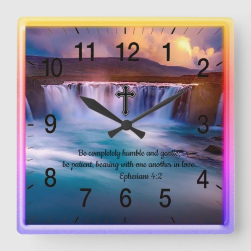 Ephesians 42 Christian Faith prayer Square Wall Clock