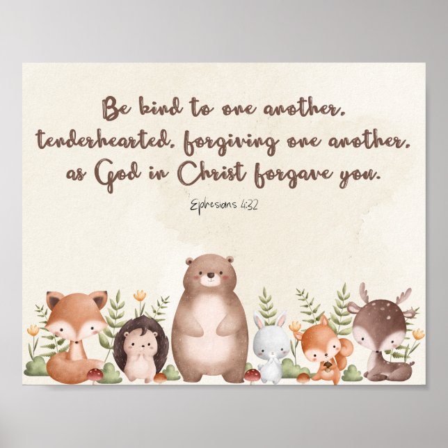 Ephesians 4:32 Nursery Wall Art Poster Print (Front)