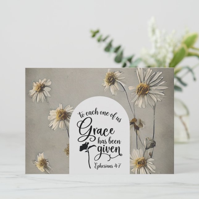 Ephesians 4:7 Grace is given Bible Flat Card (Standing Front)