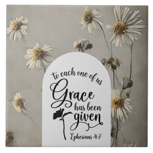 Ephesians 47 To each of us Grace is given Bible Ceramic Tile