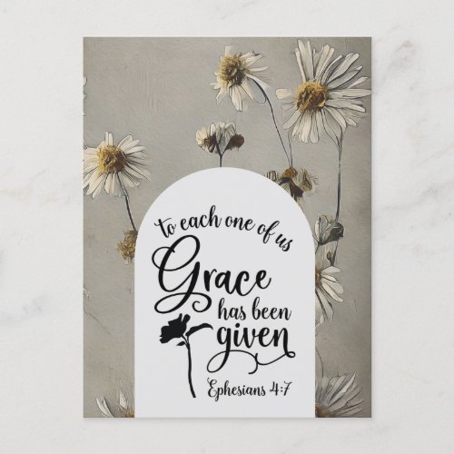 Ephesians 47 To each of us Grace is given Bible  Postcard