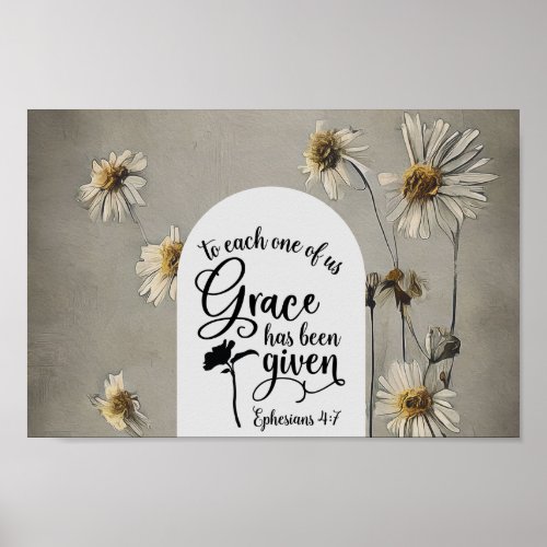 Ephesians 47 To each of us Grace is given Bible  Poster