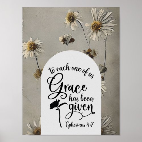 Ephesians 47 To each of us Grace is given Bible  Poster