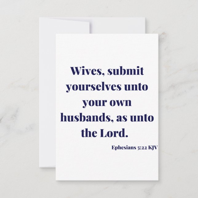 Ephesians 5:22 KJV Bible Scripture Greeting Card (Front)
