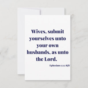 Ephesians 5:22 KJV Bible Scripture Greeting Card