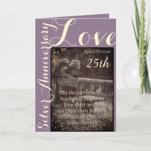 Ephesians 528  1John 419 25th anniversary  card