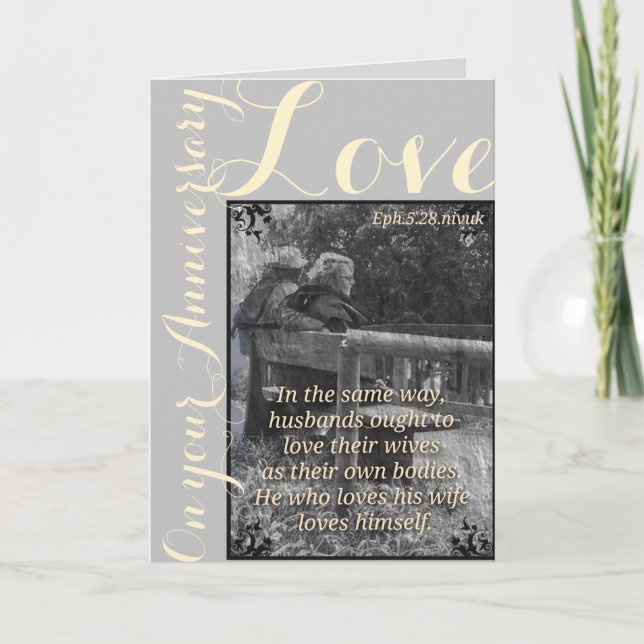 Ephesians 5:28 and  1John 4:19 anniversary  card (Front)