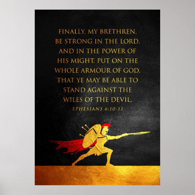 Ephesians 6:10-11 Bible Verse Poster (Front)