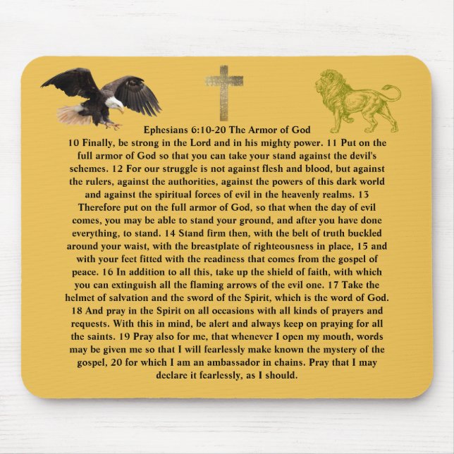 Ephesians 6:10-20 armor of GOD bible word faith Mouse Pad (Front)