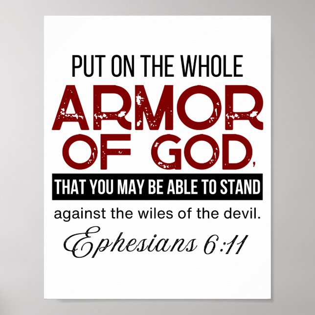  Ephesians 6:11 Put on the Whole Armor of God Poster (Front)