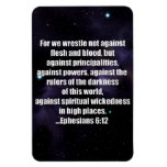 Ephesians 6:12 Bible Verse On Space Background Magnet at Zazzle