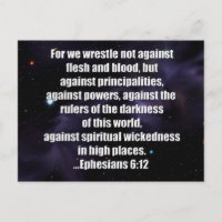 Ephesians 6:12 Bible Verse on Space Background