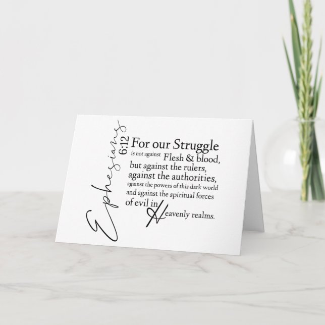Ephesians 6:12 Christian Stay Strong All Occasion Card (Front)