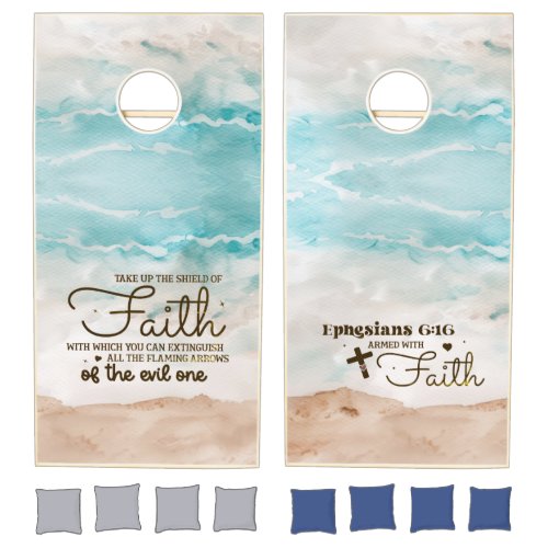 Ephesians 616 Take up the Shield of Faith Bible Cornhole Set