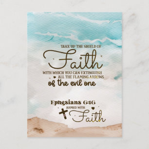 Ephesians 6:16 Take up the Shield of Faith Bible Postcard