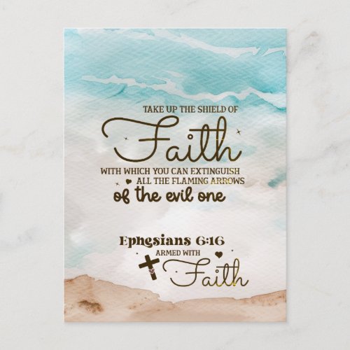 Ephesians 616 Take up the Shield of Faith Bible  Postcard