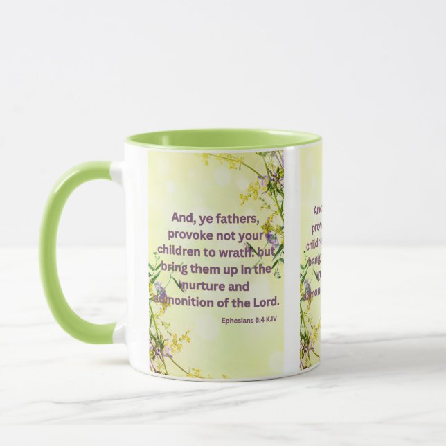 Ephesians 6:4 KJV Bible Scripture Pic Two-Tone Mug (Left)