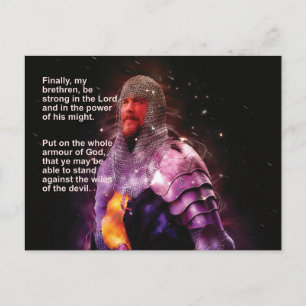 Ephesians 6 Bible Verse Put on the whole armor Postcard