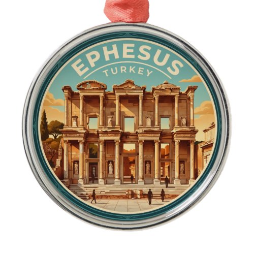 Ephesus Ancient City Turkey Metal Ornament