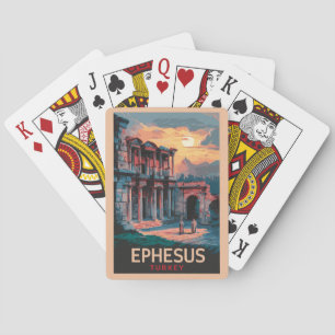 Ephesus Library of Celsus Travel Art Vintage Poker Cards