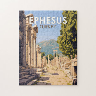 Ephesus Turkey Travel Art Vintage Jigsaw Puzzle