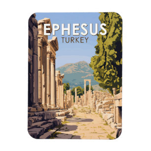Ephesus Turkey Travel Art Vintage Magnet