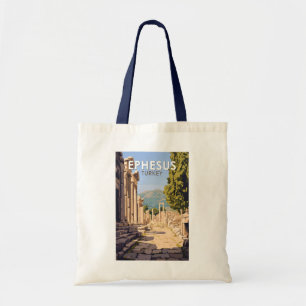 Ephesus Turkey Travel Art Vintage Tote Bag