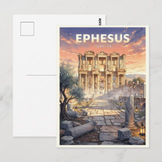 Ephesus Türkiye Vintage Travel Postcard