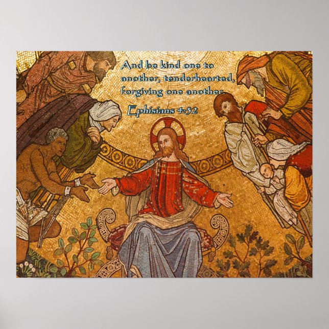 Ephisians 4:32 Jesus Mosaic Poster (Front)