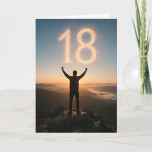 Epic 18th Birthday Mountain Sunrise Card