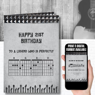 Epic 21st Rockstar Guitar Birthday Card