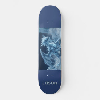 Epic 3D Blue Ice Dragon  Skateboard