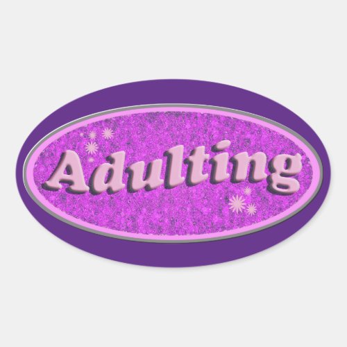 Epic Adulting Slogan Flashback Vintage Style  Oval Sticker