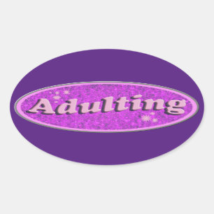 Epic Adulting Slogan Flashback Vintage Style  Oval Sticker