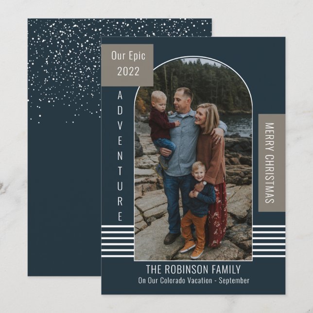 Epic Adventure Modern Christmas Holiday Greeting (Front/Back)