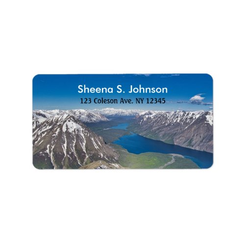 Epic Aerial Mountain View Address Label